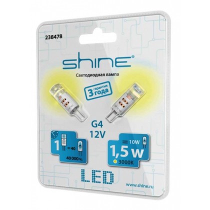 Светодиодная-лампа-Shine-G4-1,5W-12V