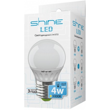 Светодиодная-лампа-Shine-LED-G45-4W-E27