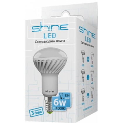 Светодиодная-лампа-Shine-R50-6W-E14